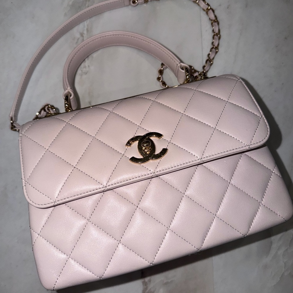 Chanel top handle Light Pink Quilted Shoulder Bag- 2015